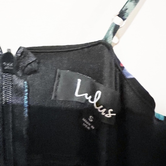 Lulus Birds of Paradise Black Floral Print Side Slit Maxi Dress size Small - Picture 12 of 12